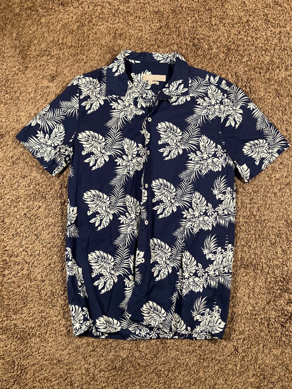 Zara Man Short Sleeve Relaxed Fit Floral Print Button Up shirt